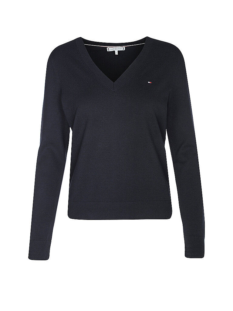 Tommy Hilfiger Polo à Manches Longues Stitch V-n Desert Sky L Femme 2